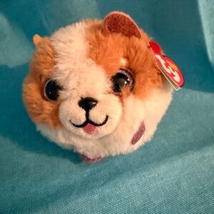 Ty Plush Hamster (Tanner) from The Beanie Balls Collection - Cream and Brown